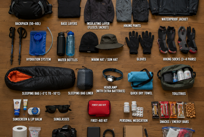 Mount Kenya packing list and trekking gear